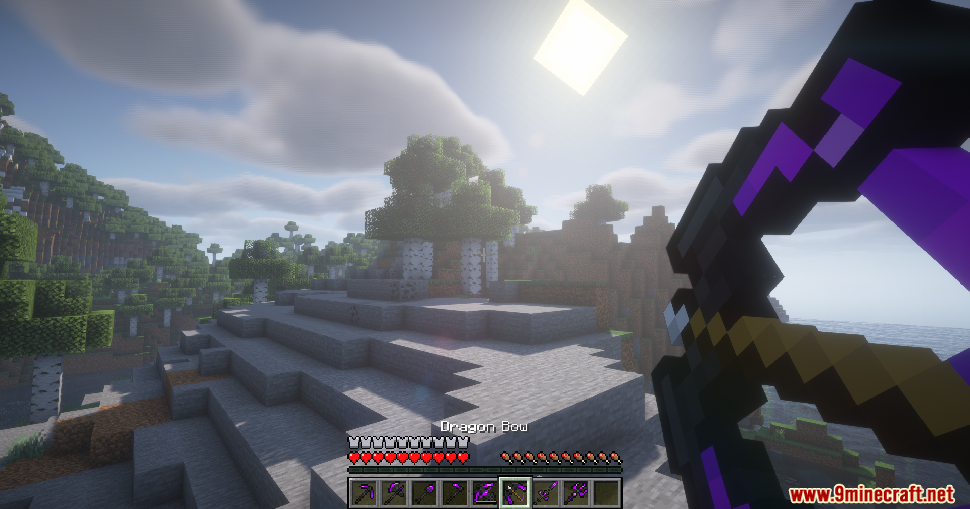 Player drawing the new Dragon Bow weapon in first person view