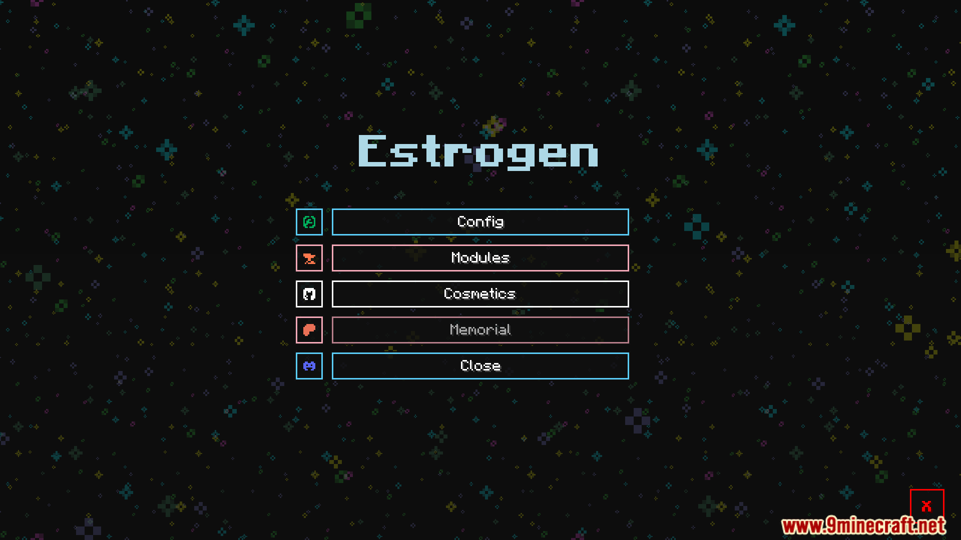 The main configuration menu for the Estrogen mod