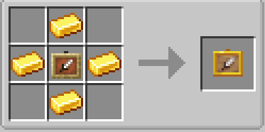 Crafting recipe for a gold item frame