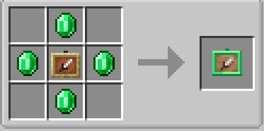 Crafting recipe for an emerald item frame