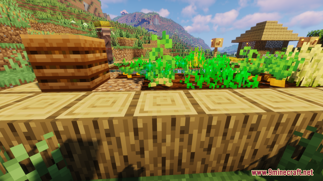 3D carrots and potatoes growing in a village farm plot