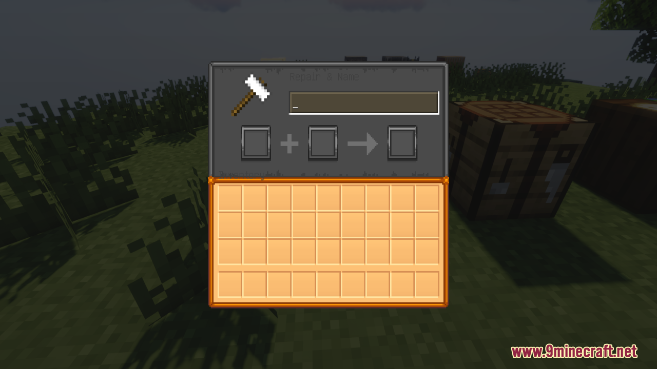 Custom user interface for the anvil repair menu