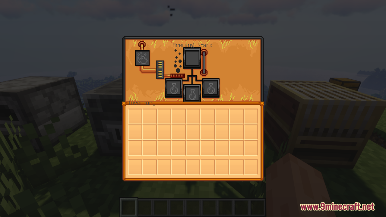 Brewing stand interface with a unique graphical layout