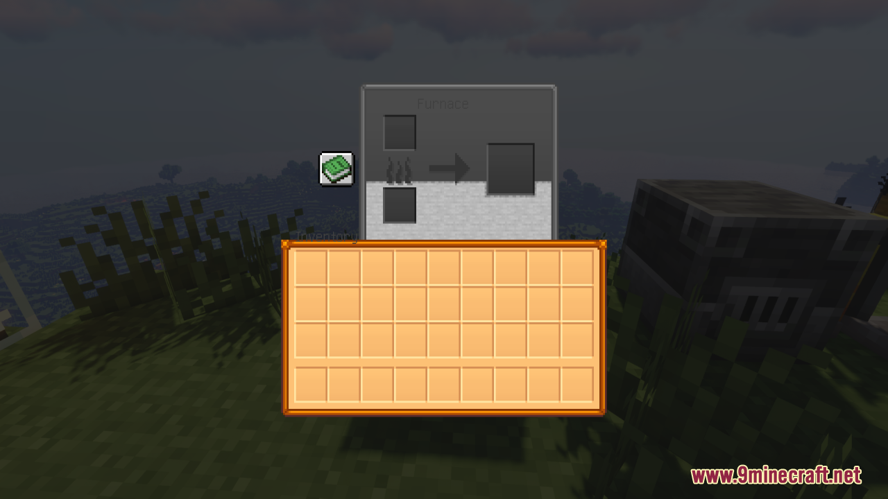 Furnace GUI with a custom inventory and recipe book