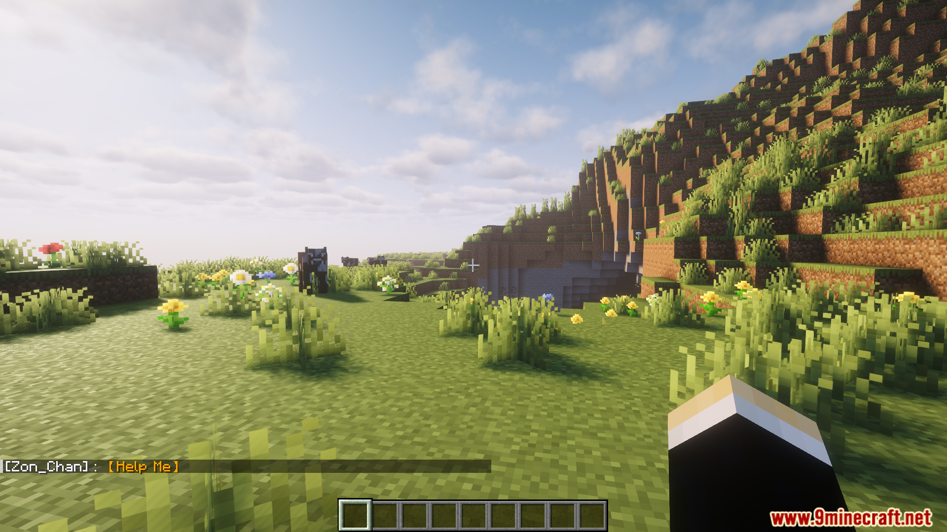 Sending a global help me teleport request in chat