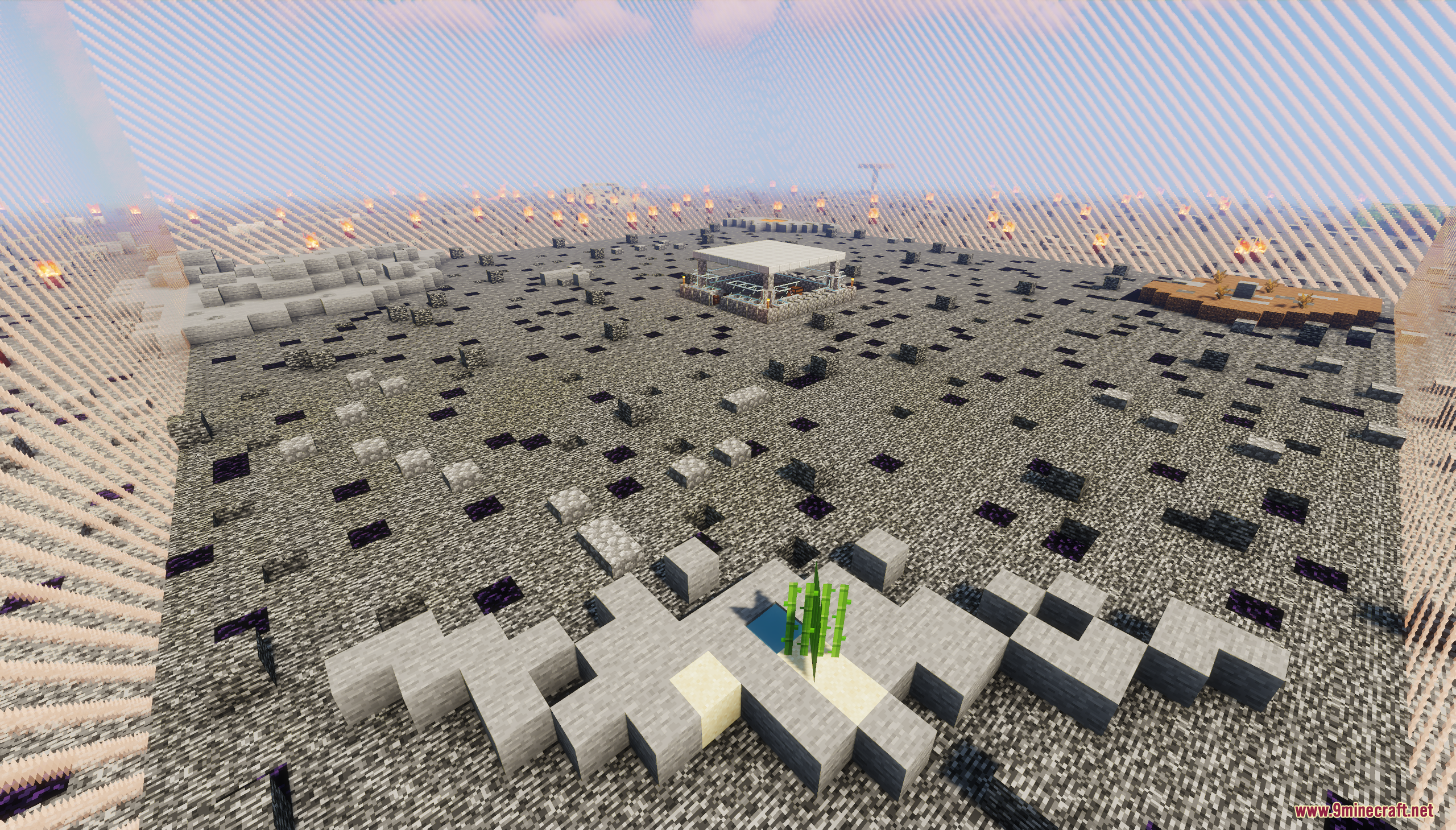 Aerial view of the desolate wasteland and sanctuary in Final Battleground