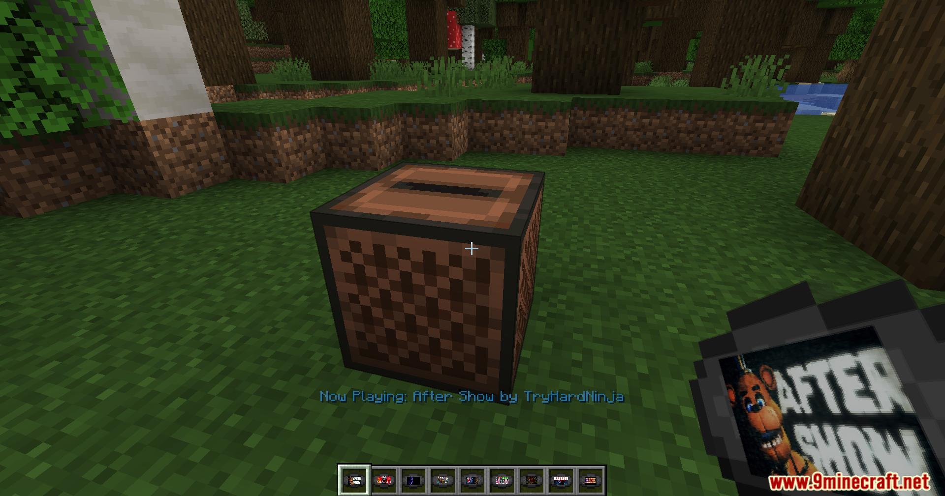 Player playing the After Show music disc in a jukebox