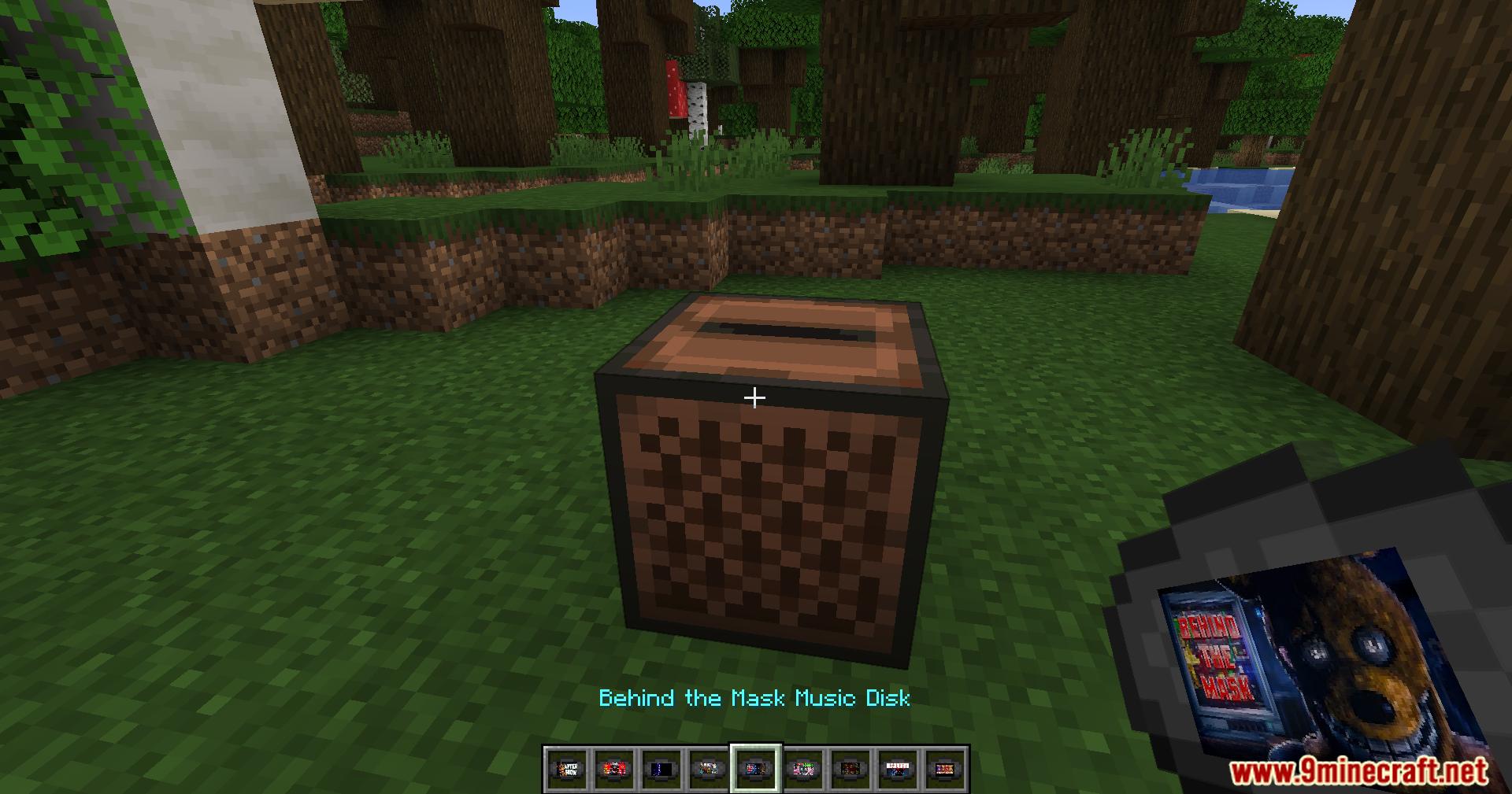 Player holding Behind the Mask Music Disk near a jukebox