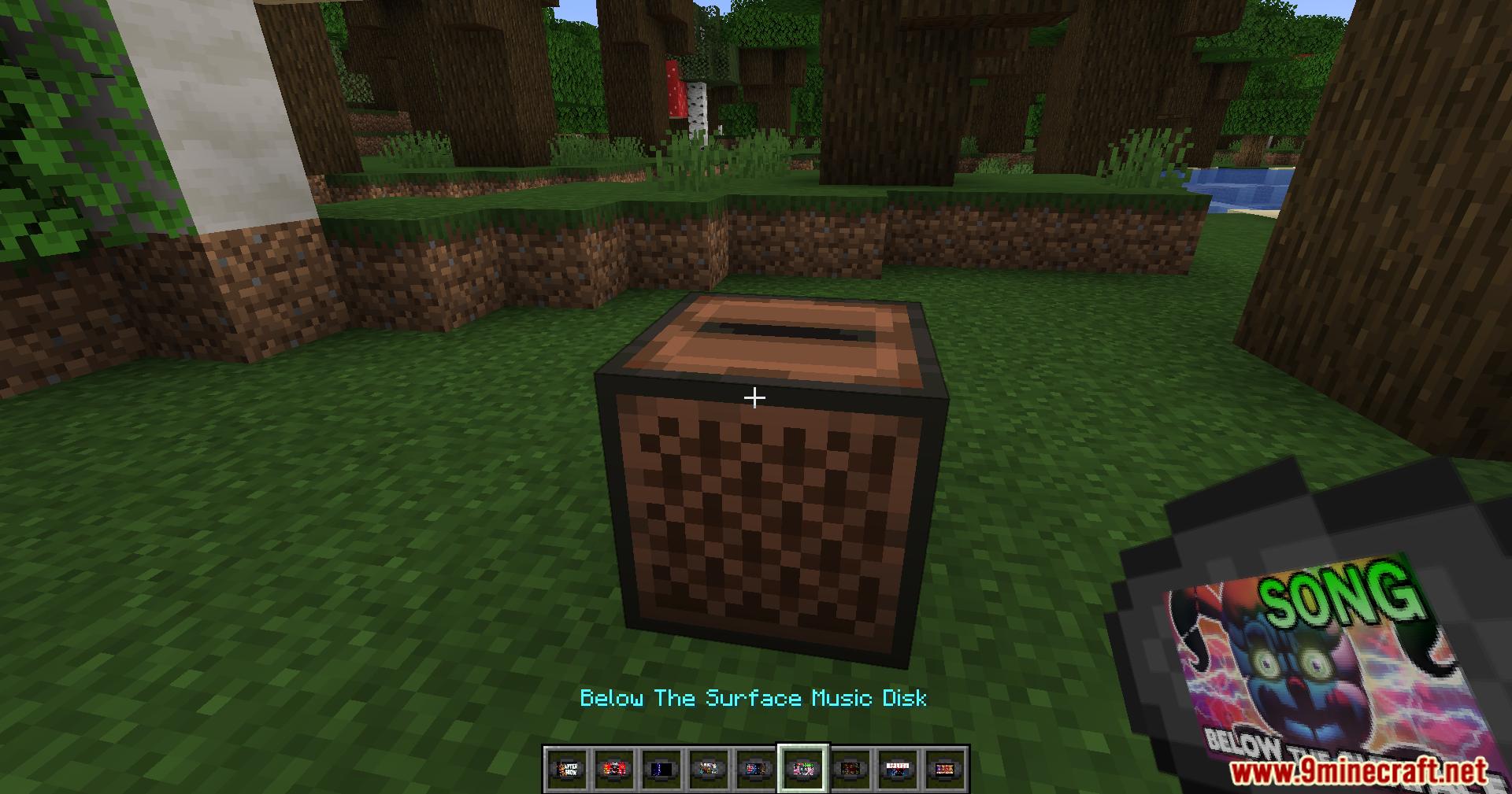 Player holding Below The Surface Music Disk near a jukebox