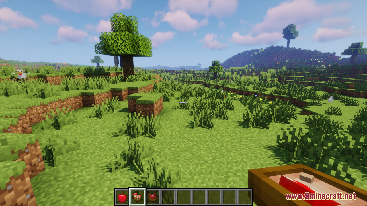 Player holding a custom 3D bowl of stew in hand