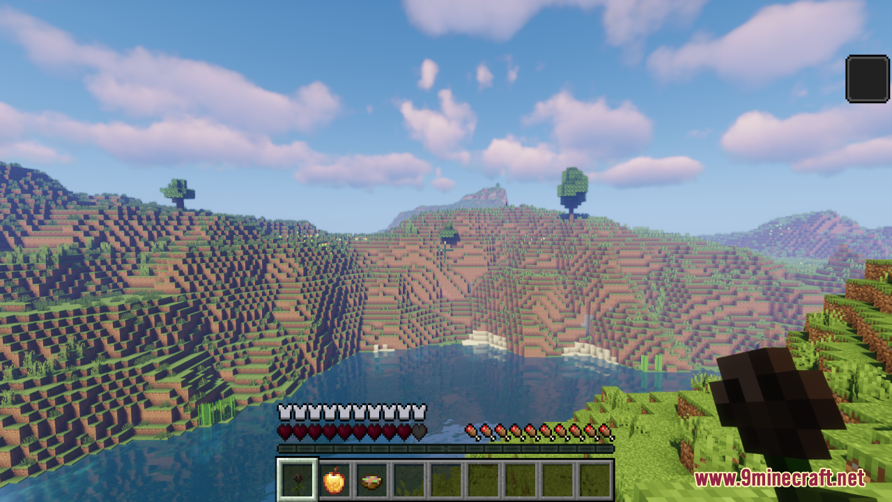 A scenic view over a large lake with new hearts