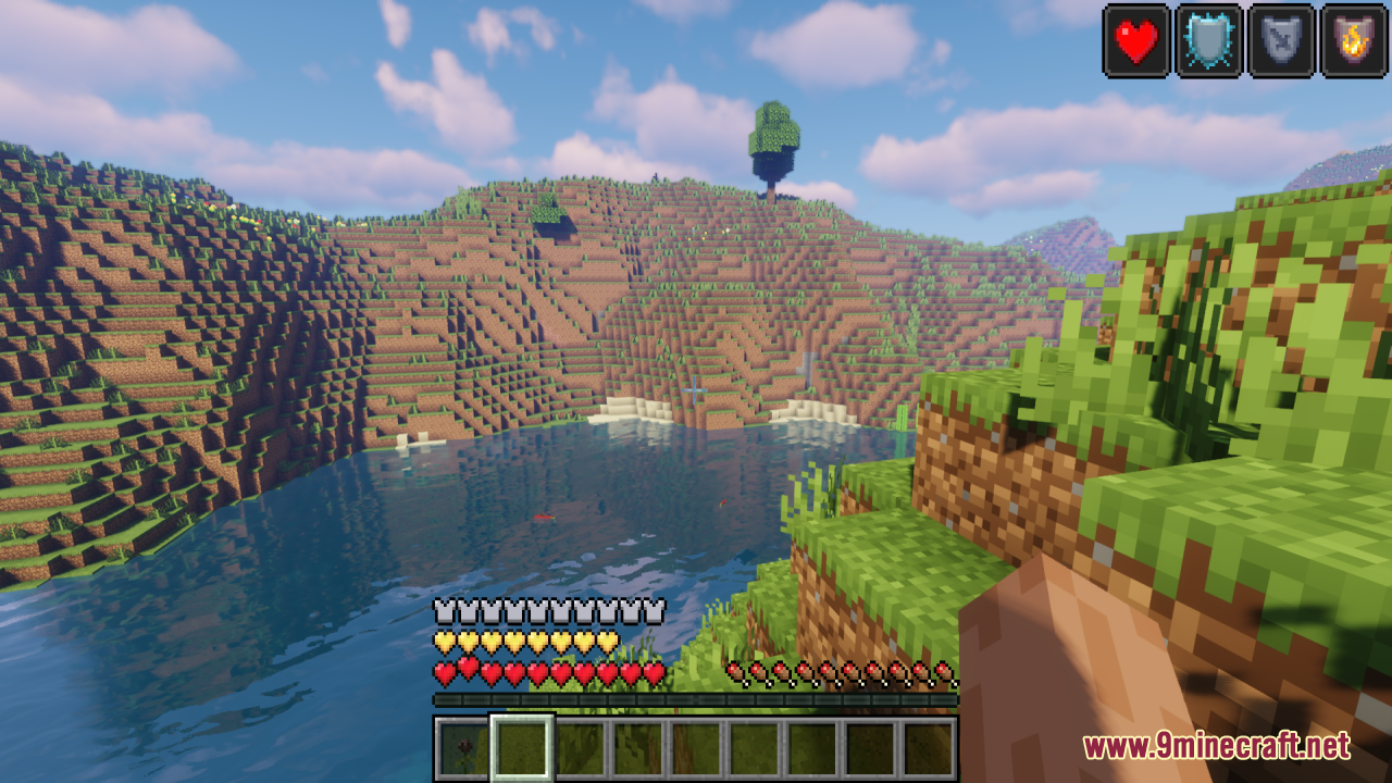 Fresh Hearts Texture Pack updates the player's health bar