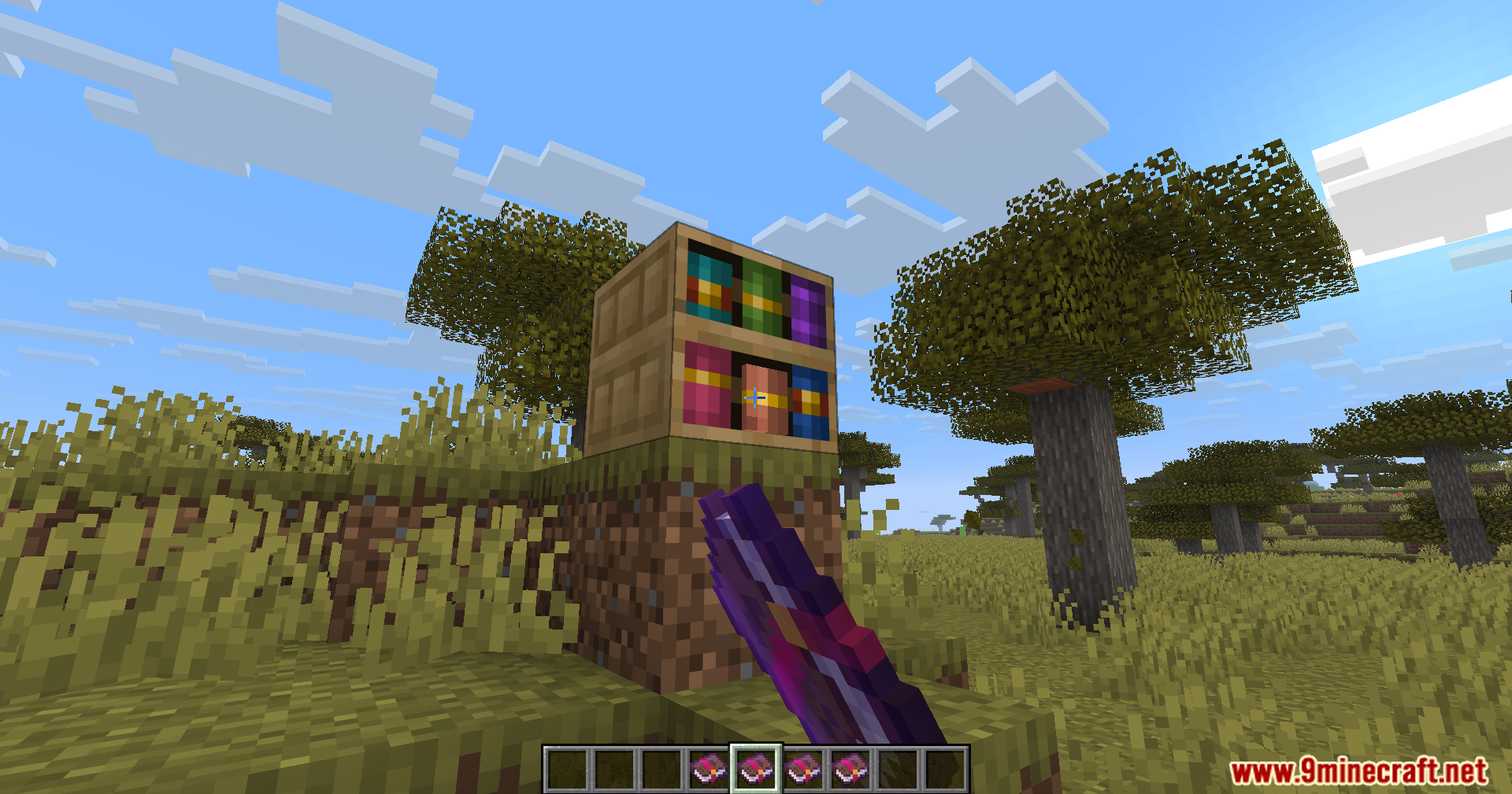 Adding an enchanted book to the animated chiseled bookshelf block