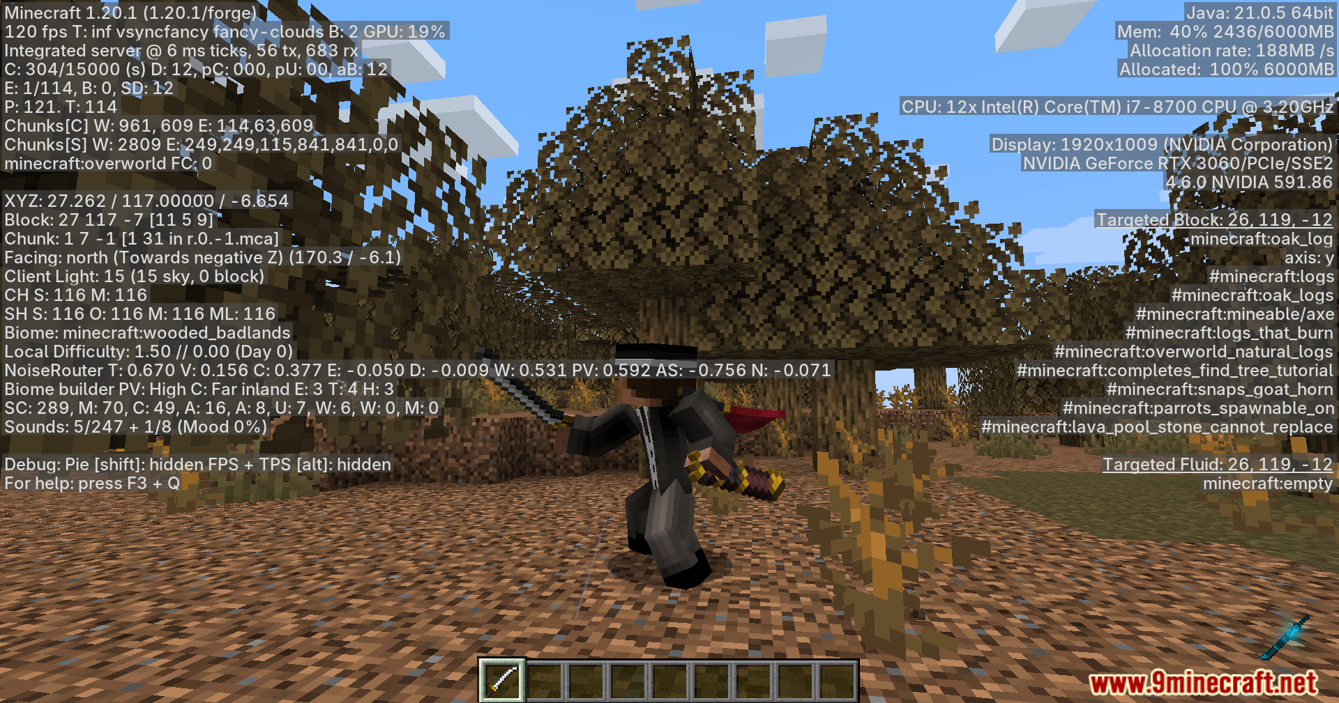 Character holding a sword ready to attack in the badlands