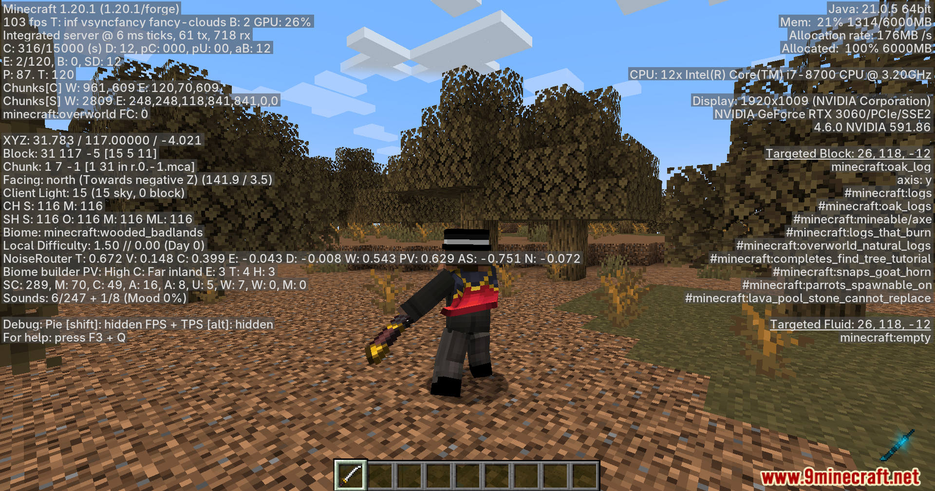 Player checking high frames per second on the debug screen