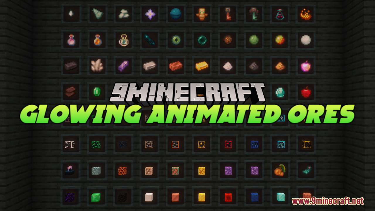 Glowing Animated Ores Texture Pack Resource Pack