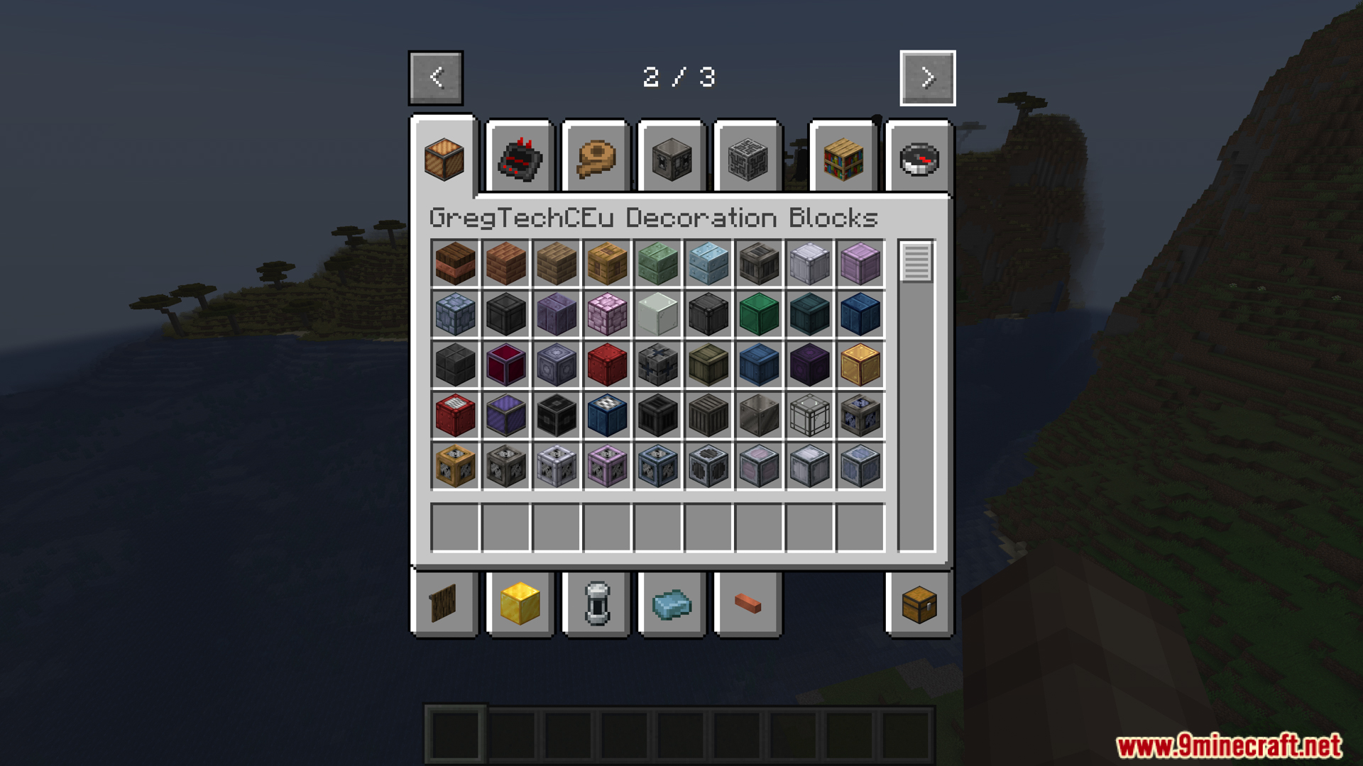 Gtceu Terminals Mod Screenshot 3 Creative inventory menu displaying various colorful decoration blocks for building