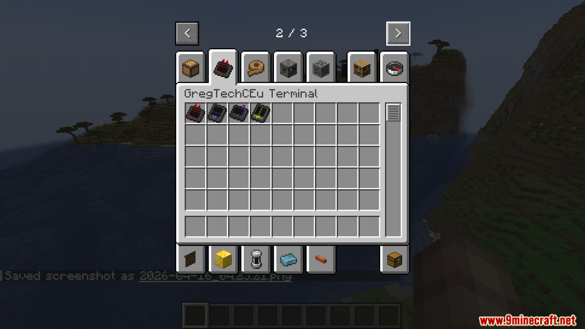 Gtceu Terminals Mod Screenshot 4 Creative inventory tab showing four different terminal gadgets for managing machines