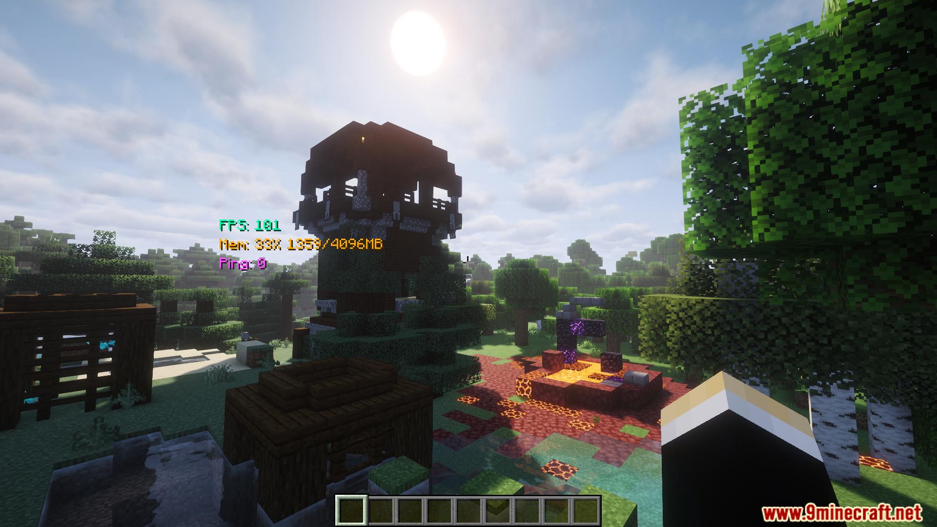 Scenic view of calm ocean and bright sun with shaders