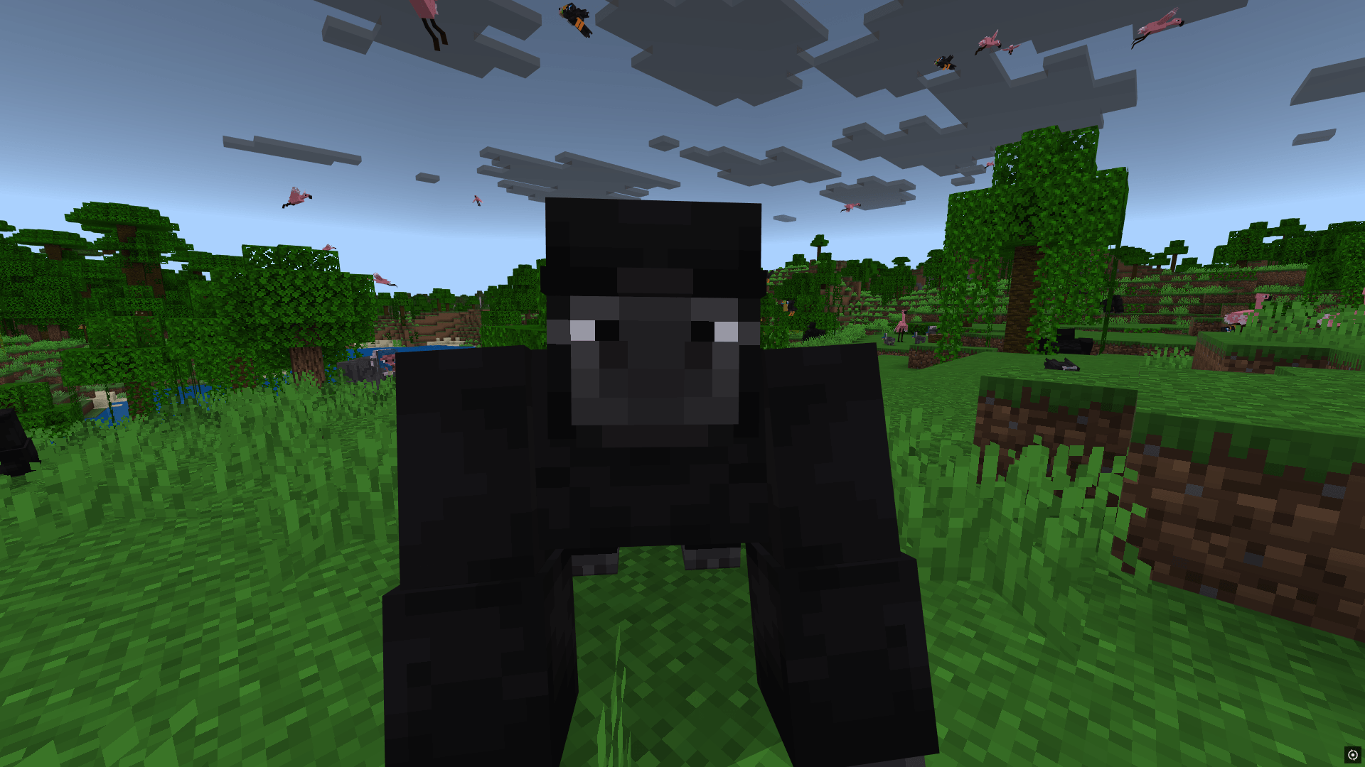 Mandrill monkeys roaming the jungle biome in the Immersive Fauna mod