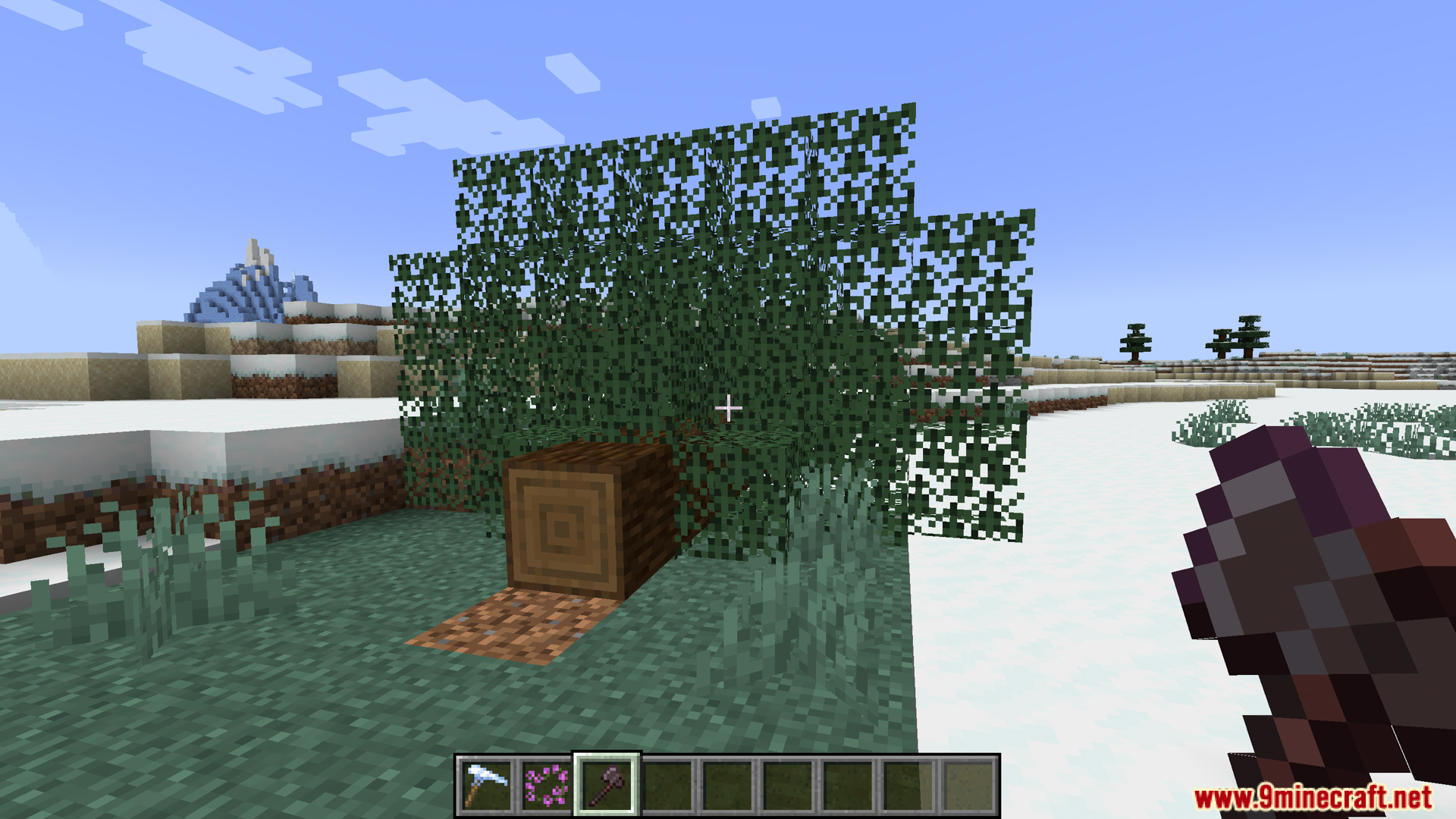 Chopped tree block falling down with leaves using Pandas Falling Trees