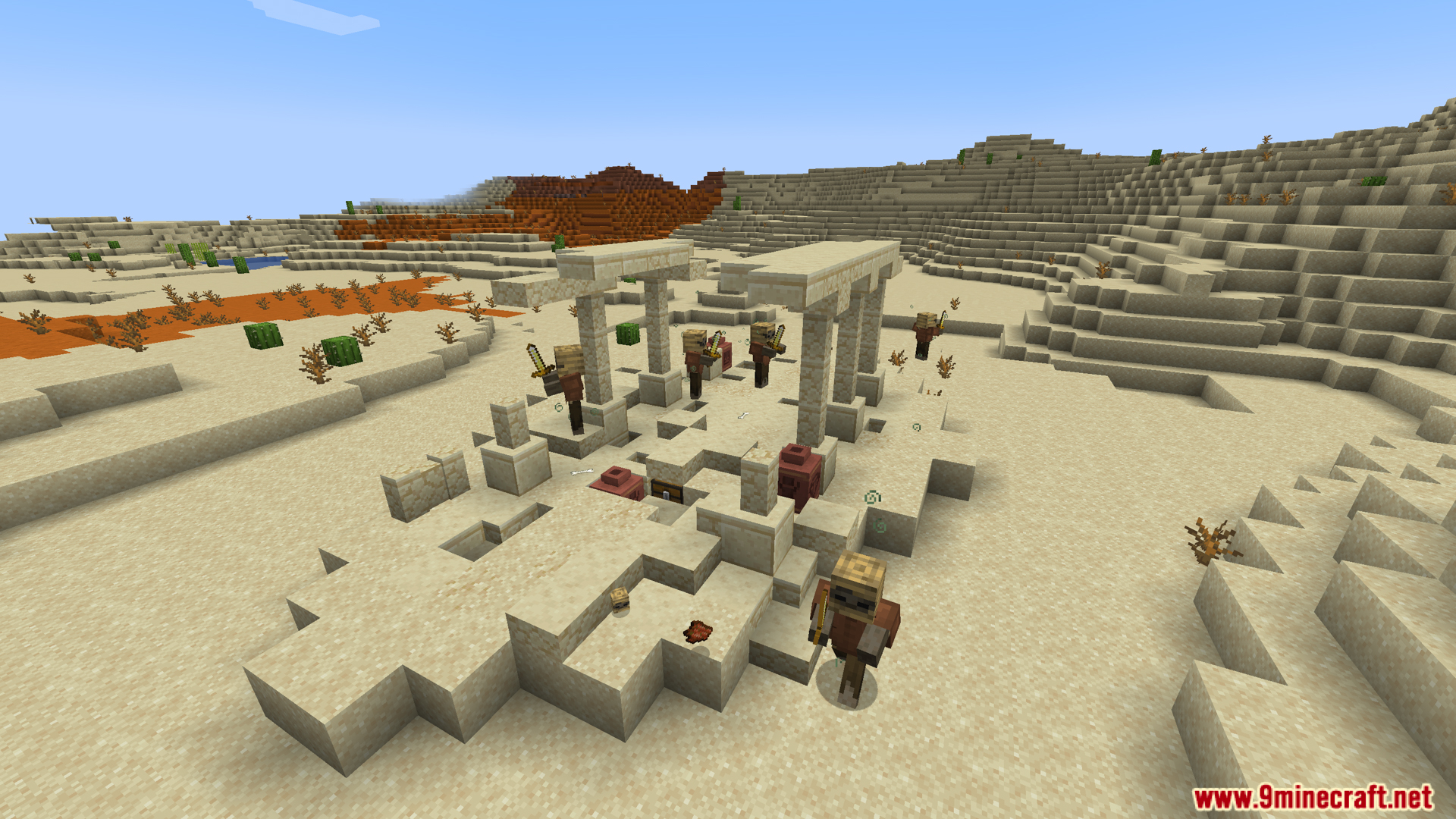 Jaki Versatile Structures desert ruins with custom sword wielding mobs