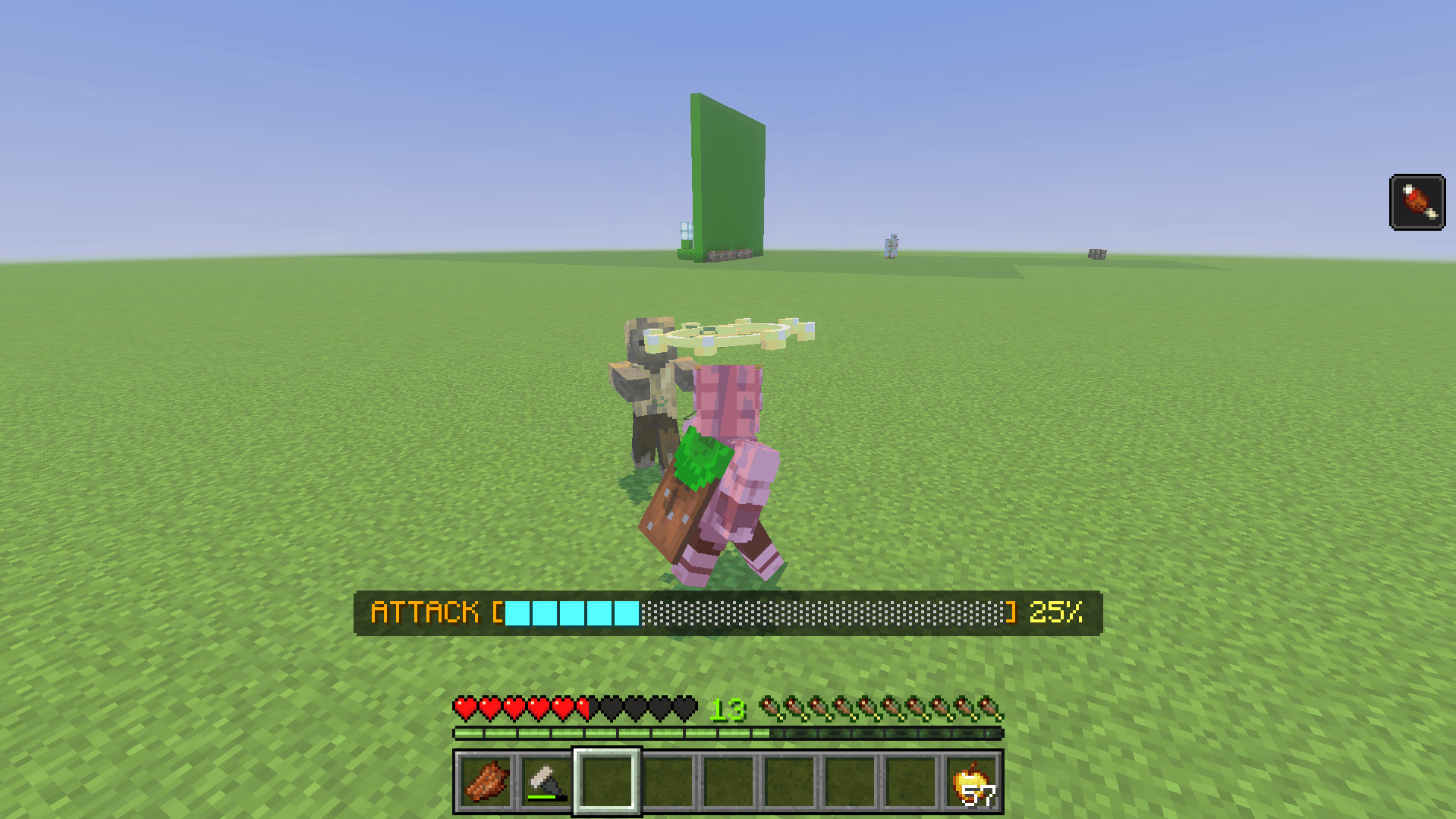 Charging the attack meter while wearing the golden adaptation wheel