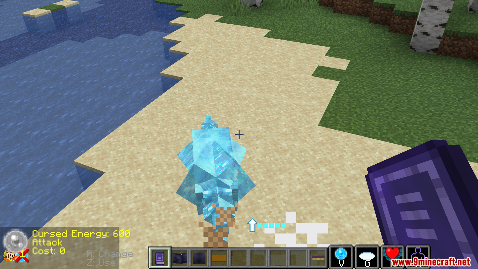 Player using a frozen ice technique on the sandy beach