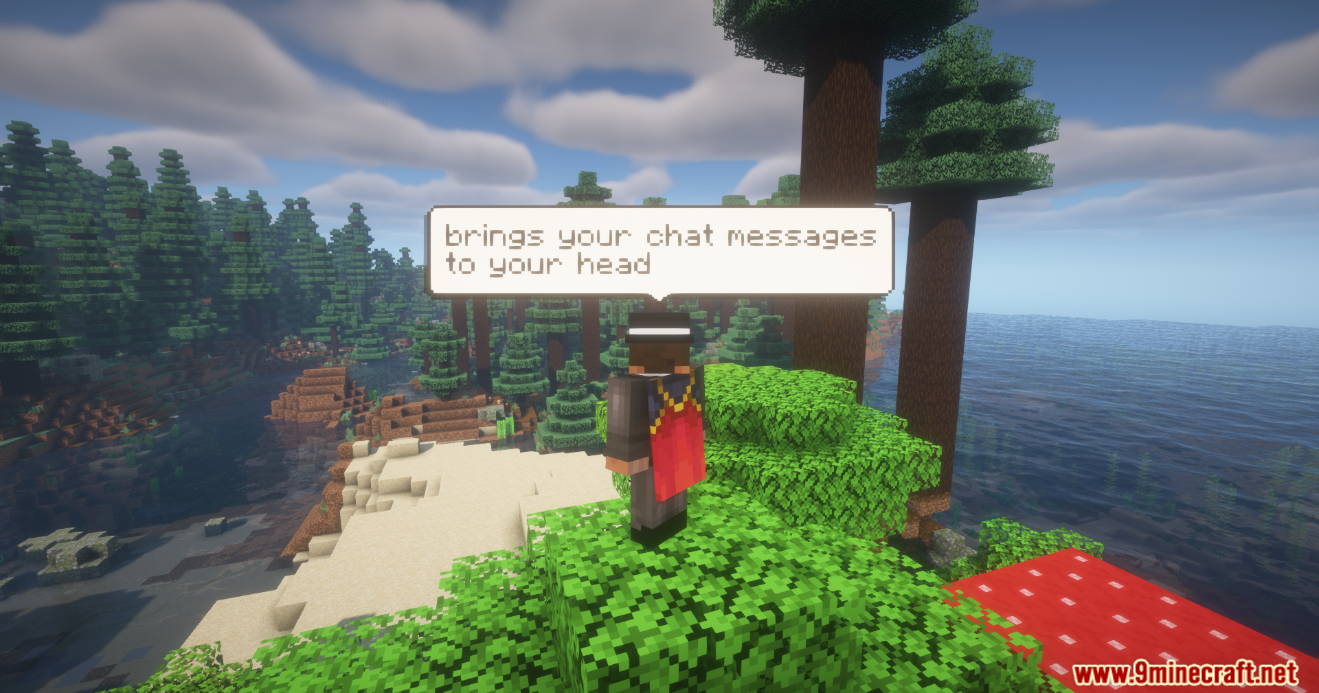 Chat messages appear directly over the player's head