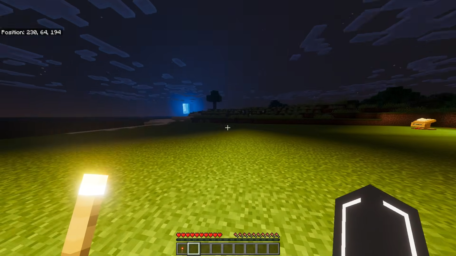 Player holding torch to illuminate dark area using Keystone Addon Mod