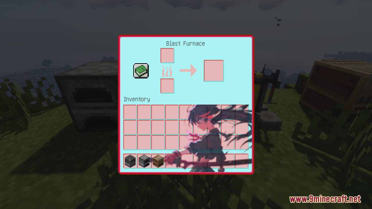 Kill La Kill custom Blast Furnace menu with anime character background