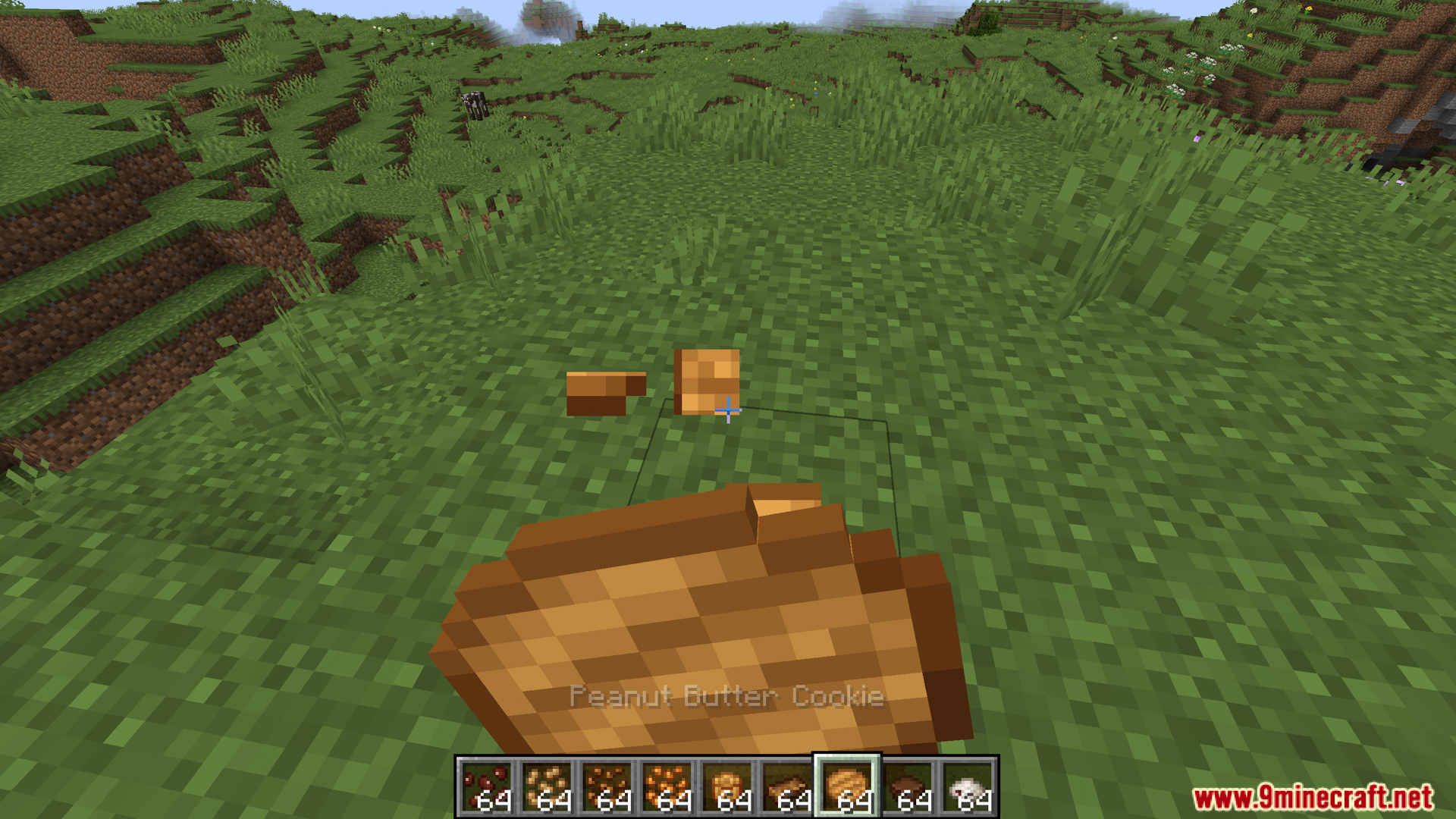 Legume Delight Mod Screenshot 7 Close up of player holding a peanut butter cookie in game