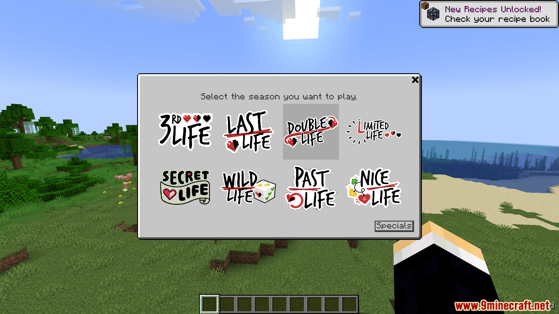 In game menu to select which season of the series to play