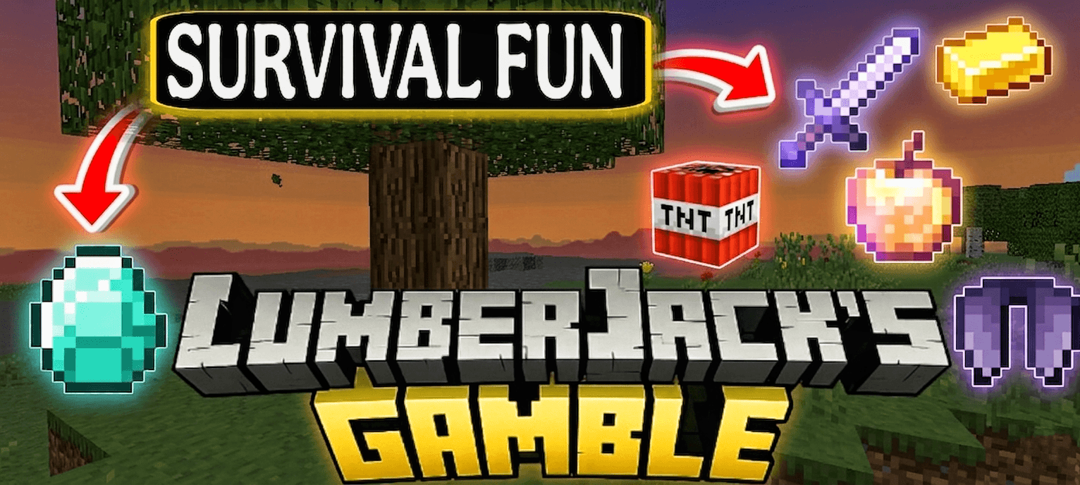 Lumberjacks Gamble Achievement Friendly Survival Addon MCPE/Bedrock Mods & Addon
