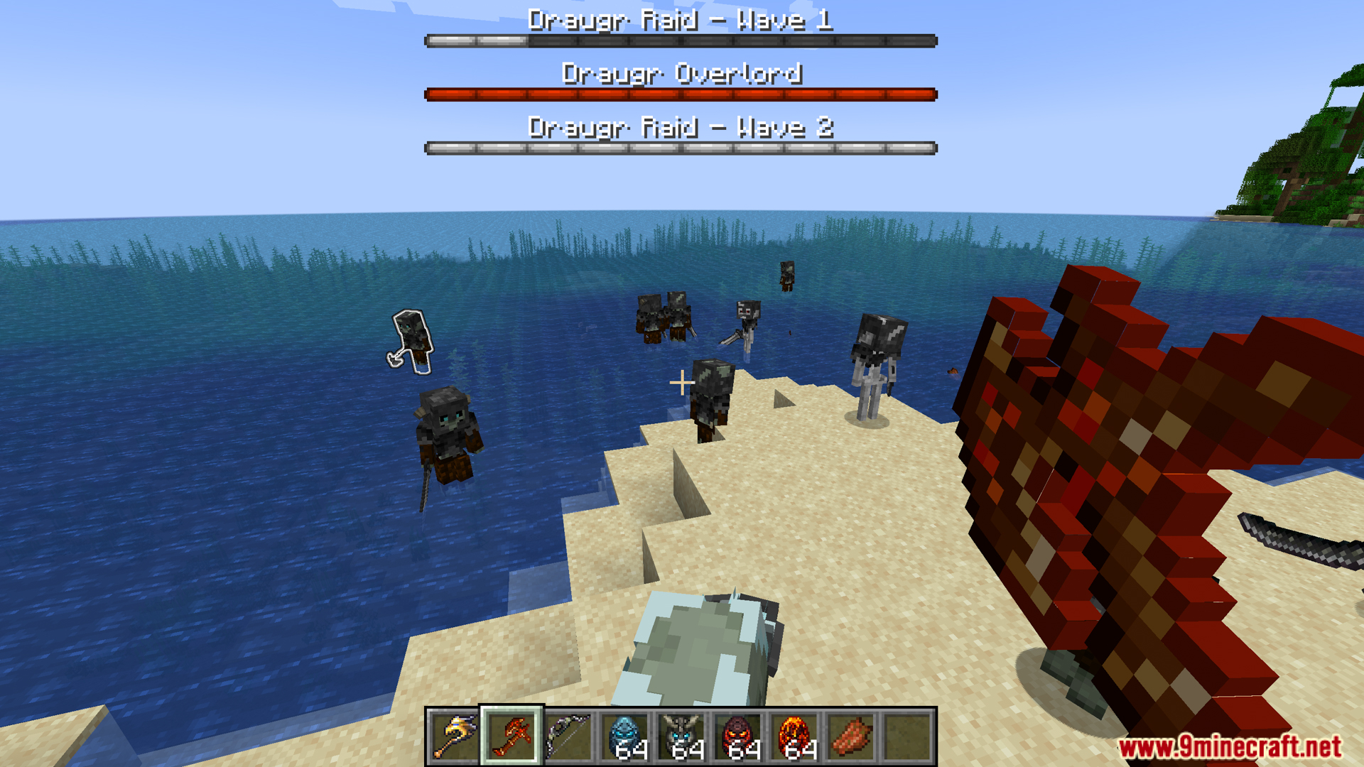 Starting wave two of the Draugr raid in Mebahels Creatures mod