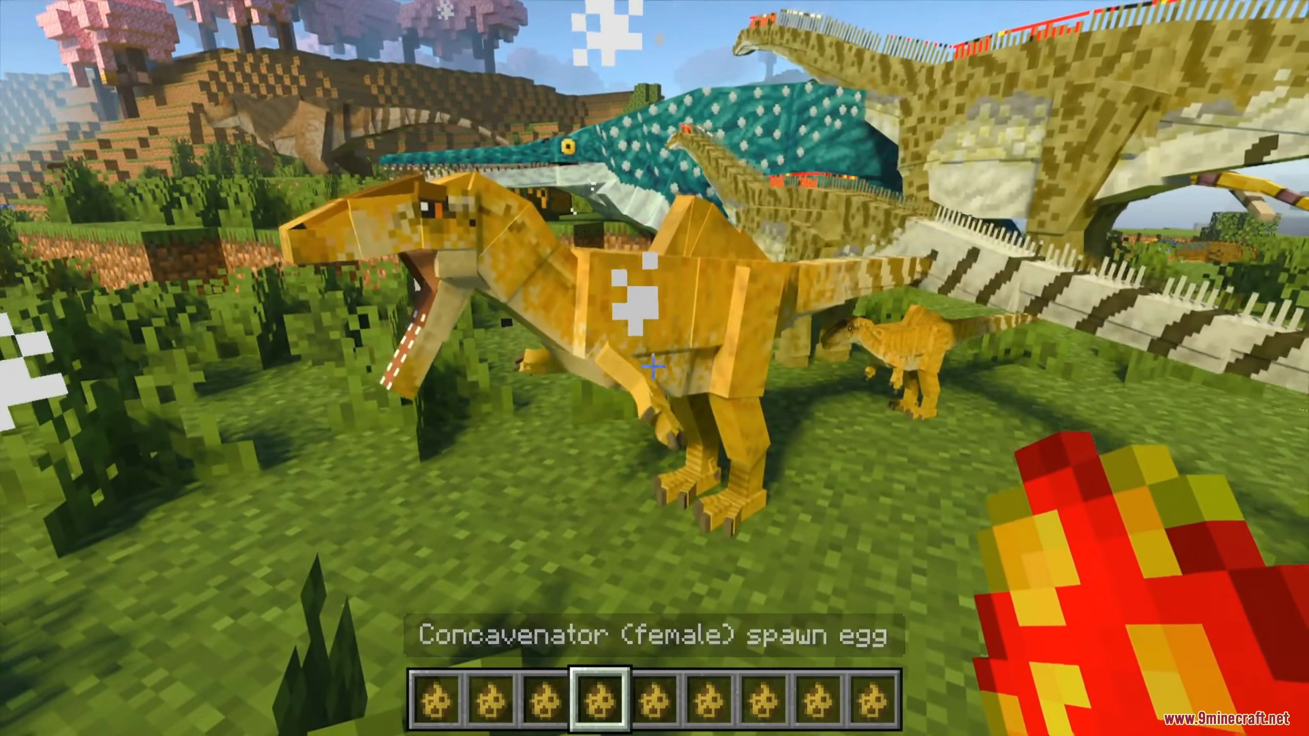Tame baby dinosaurs and fully grown prehistoric species in game
