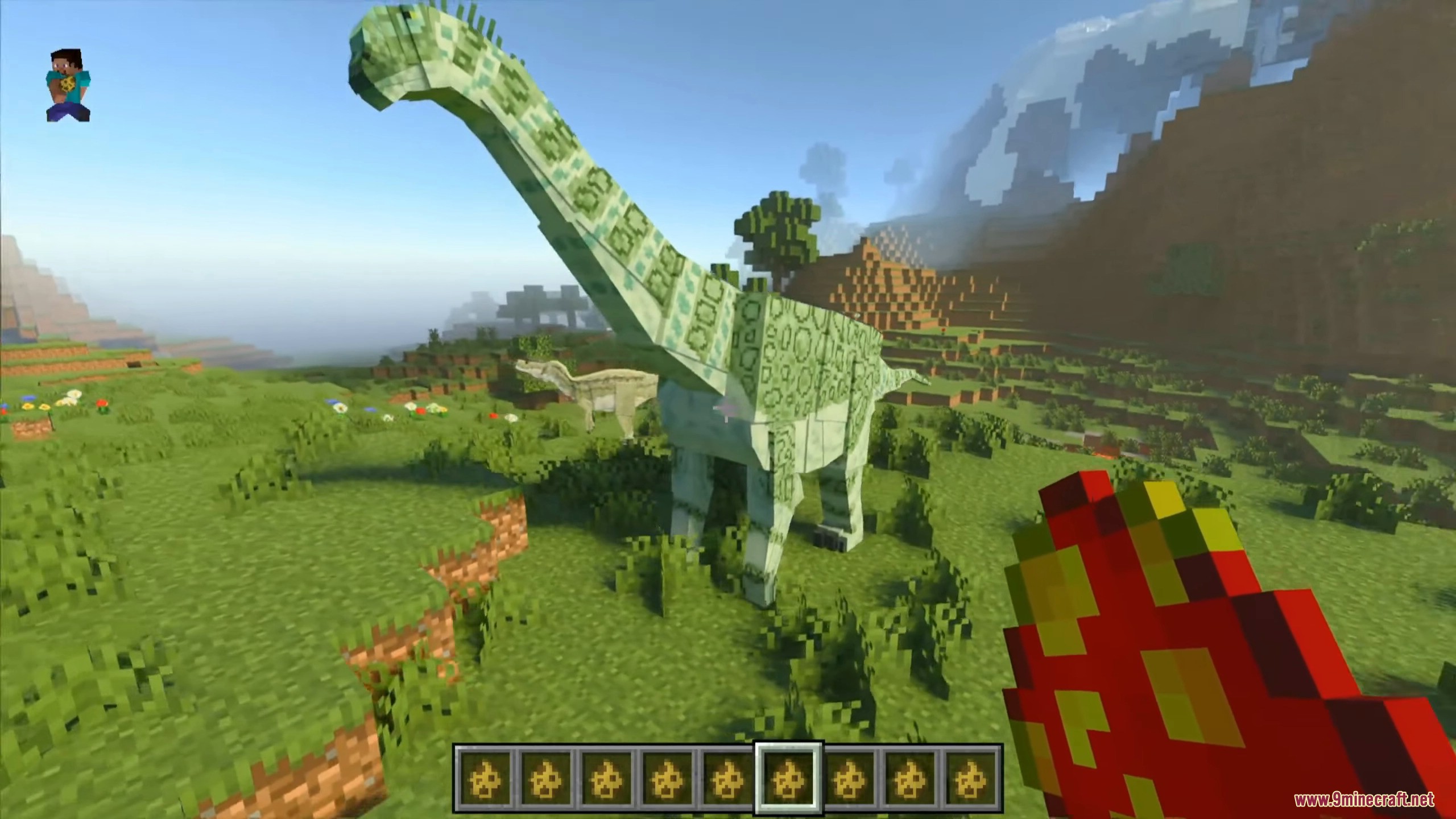 Massive scientifically accurate long necked dinosaur species in the overworld