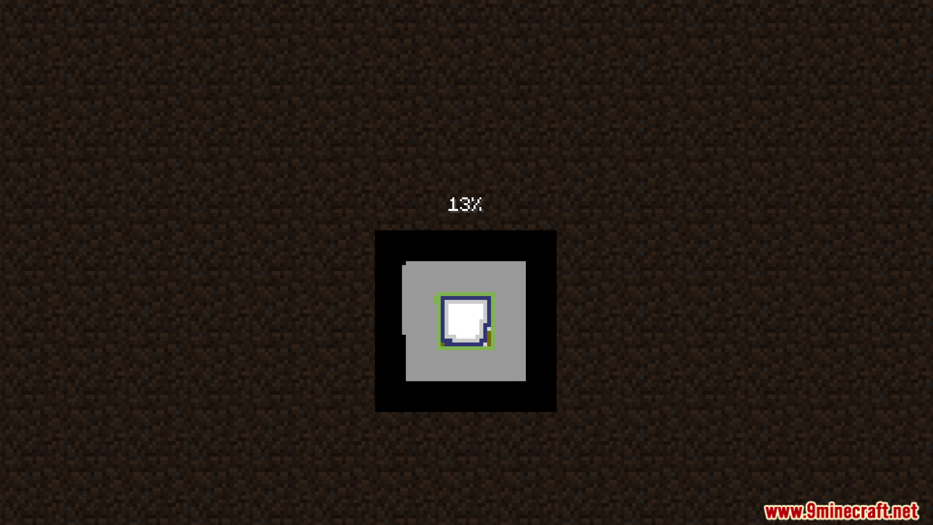 Modded Minecraft loading screen with a progress bar