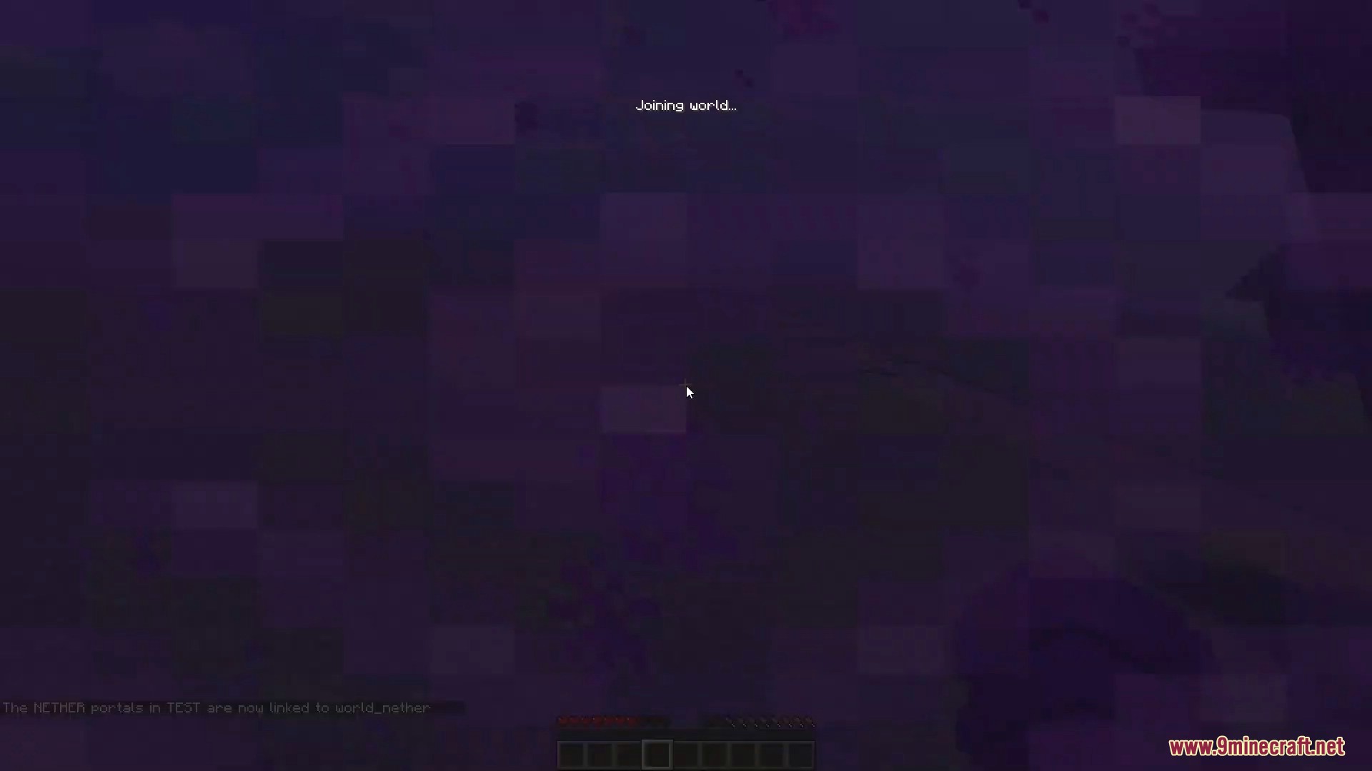 Player joining a new world through a linked nether portal