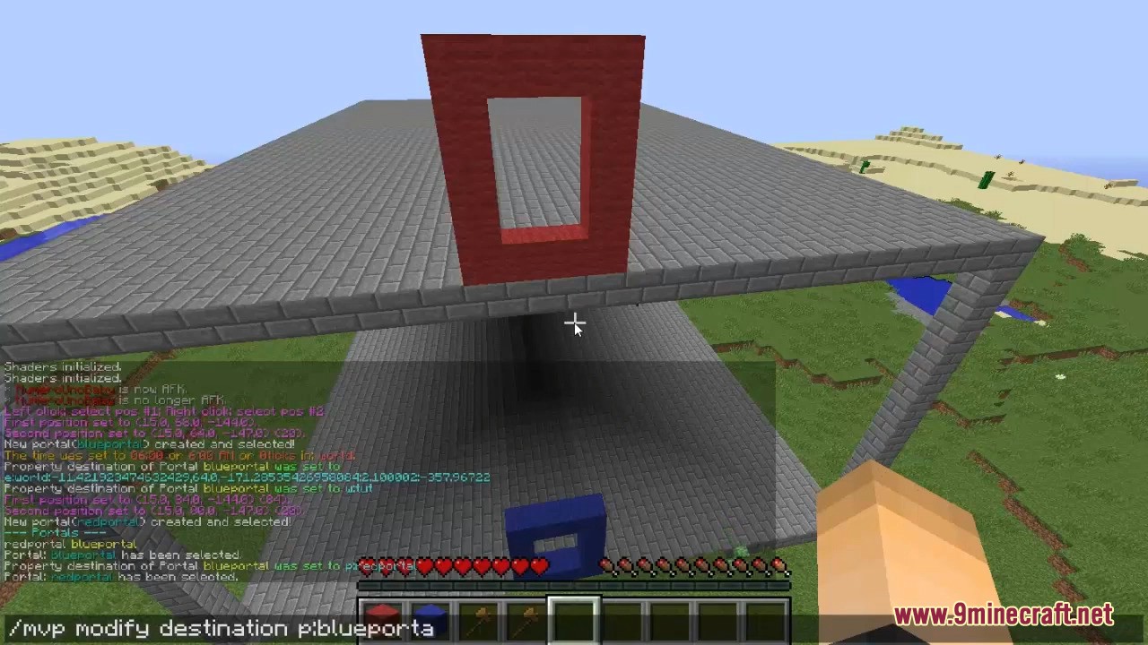 Setting portal destination using Multiverse Portals Plugin command in chat