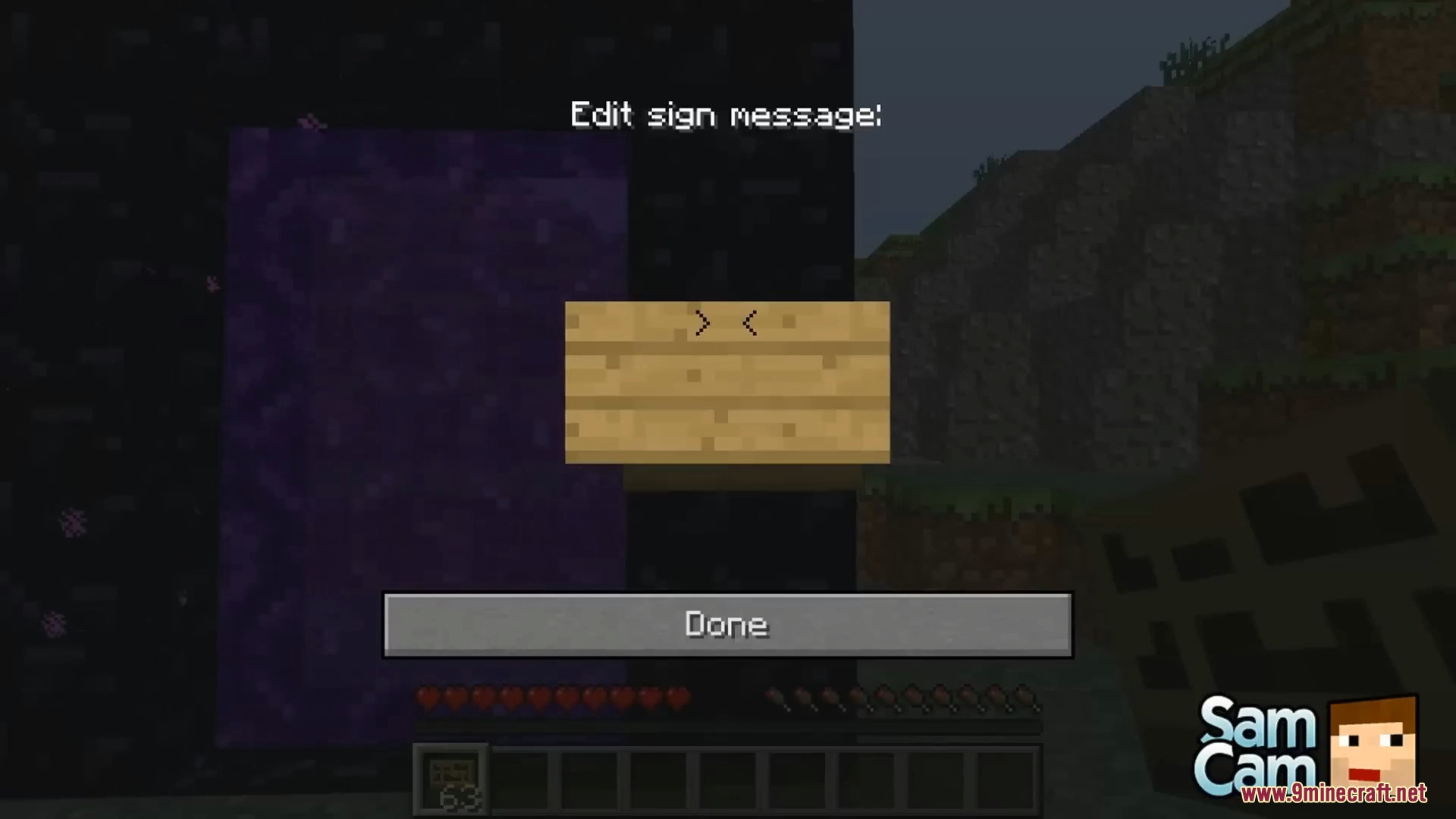 Editing sign message to create a Multiverse Signportal destination