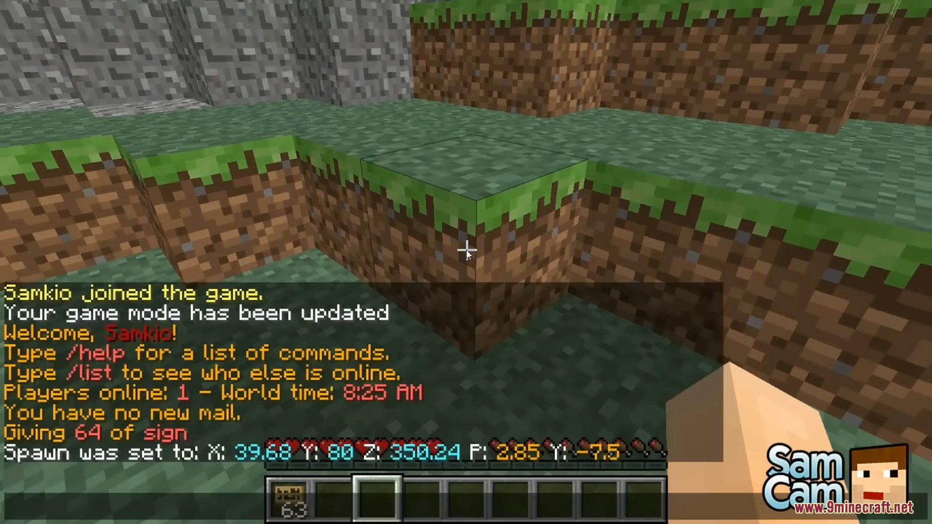 Chat message confirming the spawn point has been set