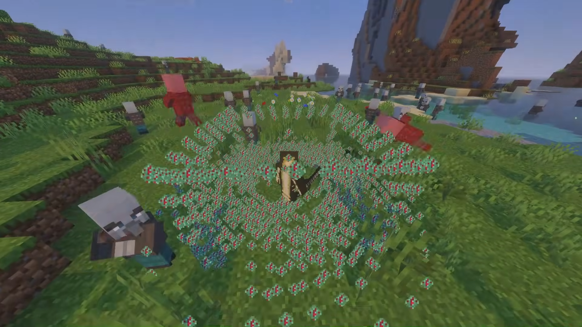 Player casting an expanding particle ritual seal from New Weapons Overhaul