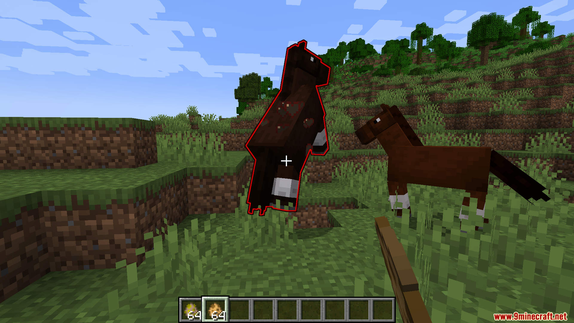 A rearing horse shows a red damage glow