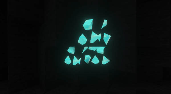 Brightly glowing 3D diamond ore block using Ores 3d Addon Mod