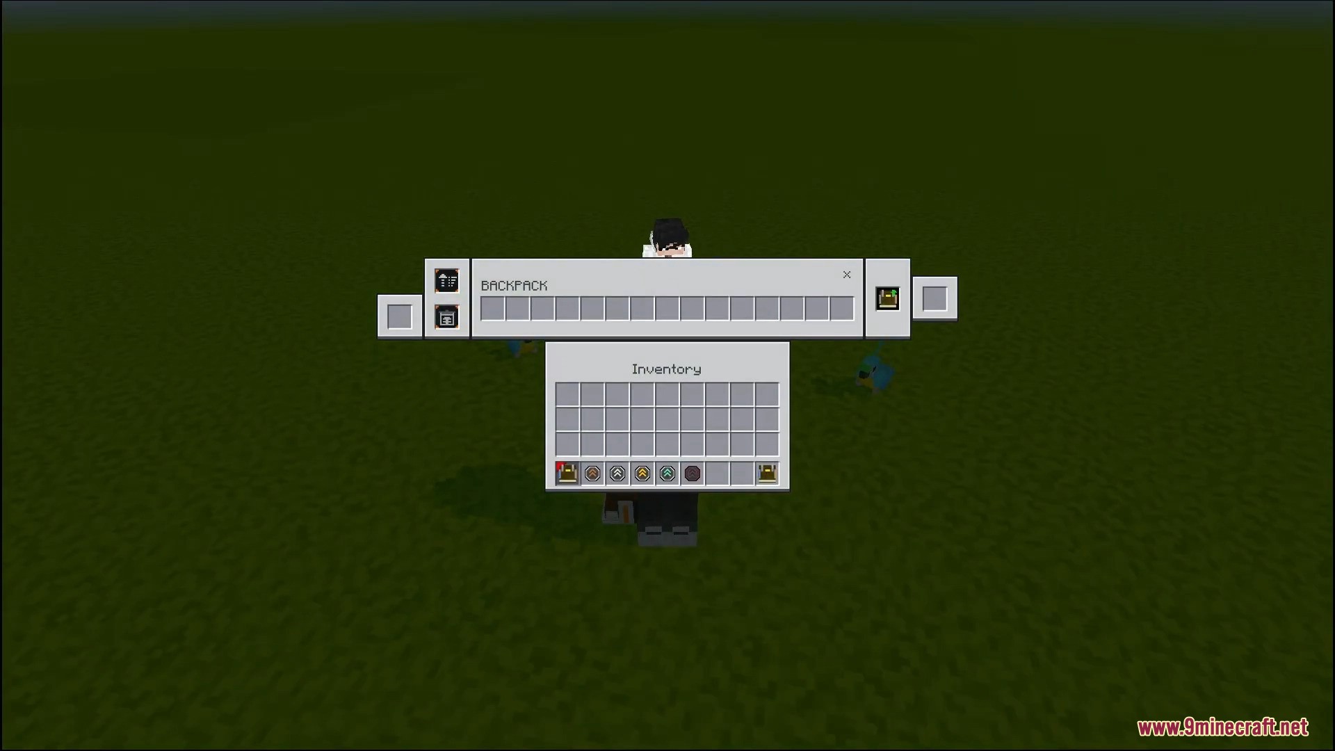 Otg Backpack Addon Screenshot 1 Basic backpack interface showing the initial fifteen portable storage slots