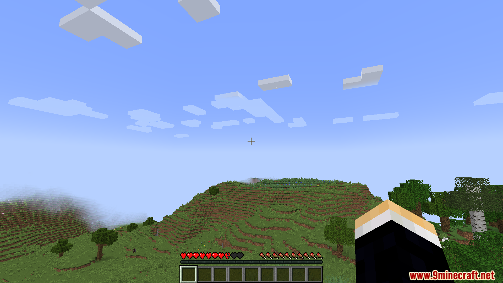 Player health bar showing fractional damage taken in survival mode