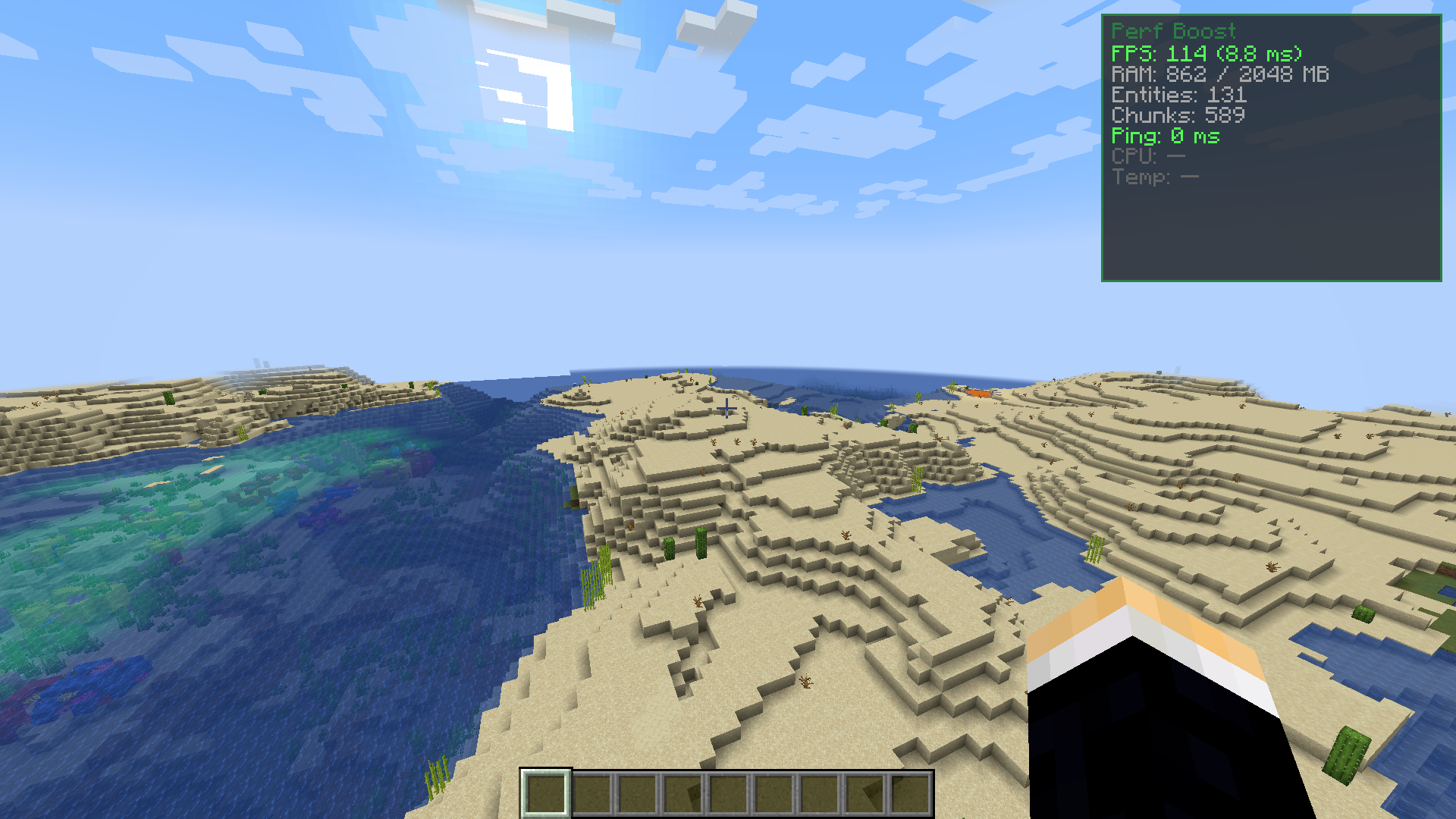 Minecraft Desert Ocean Landscape View Gameplay Minecraft Desert Ocean Landscape View Gameplay