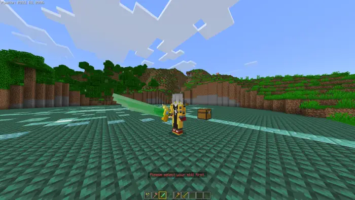 Player holding a massive glowing green sword in the boss arena