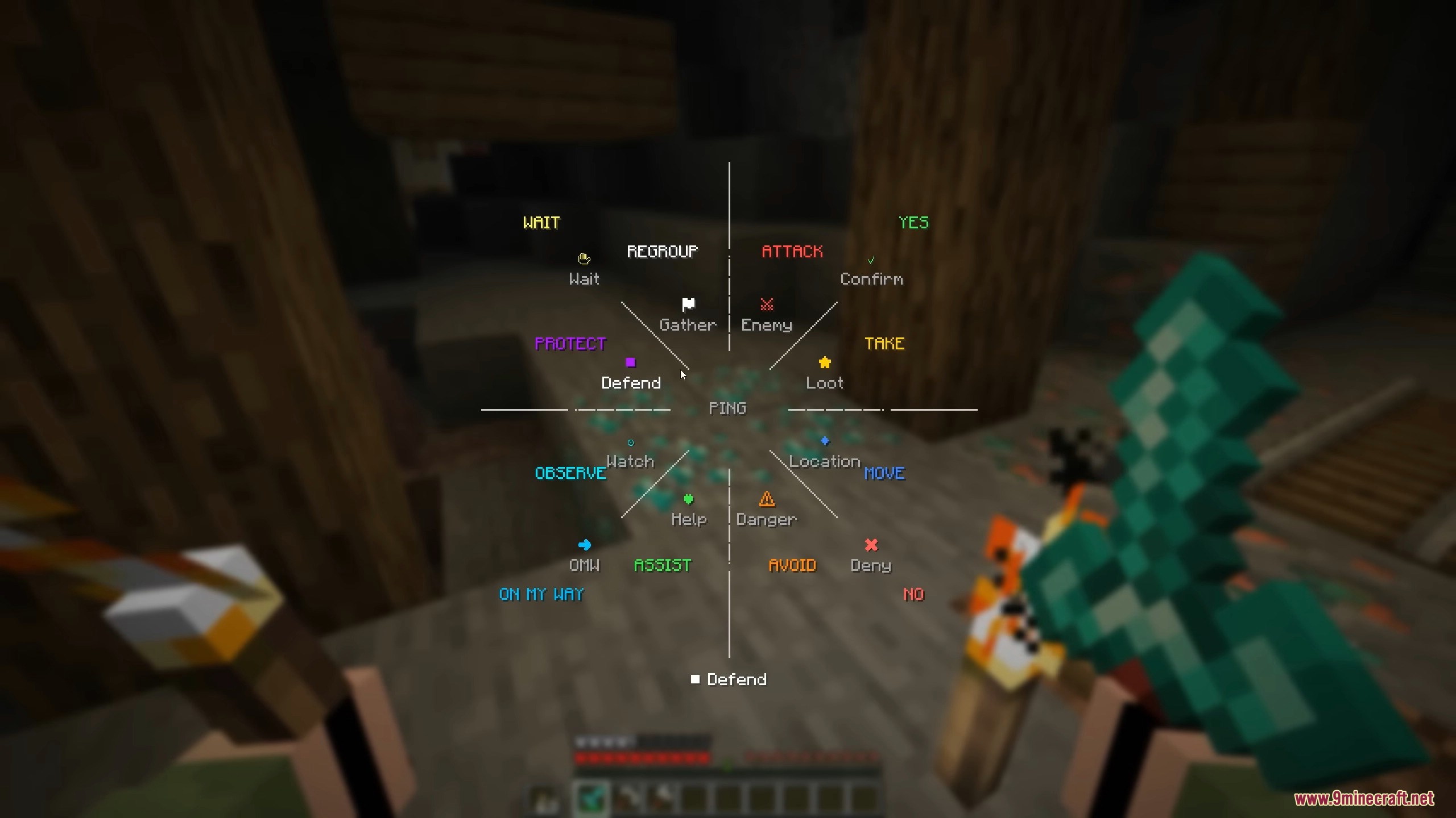 Minecraft Combat HUD Menu Interface Screenshot